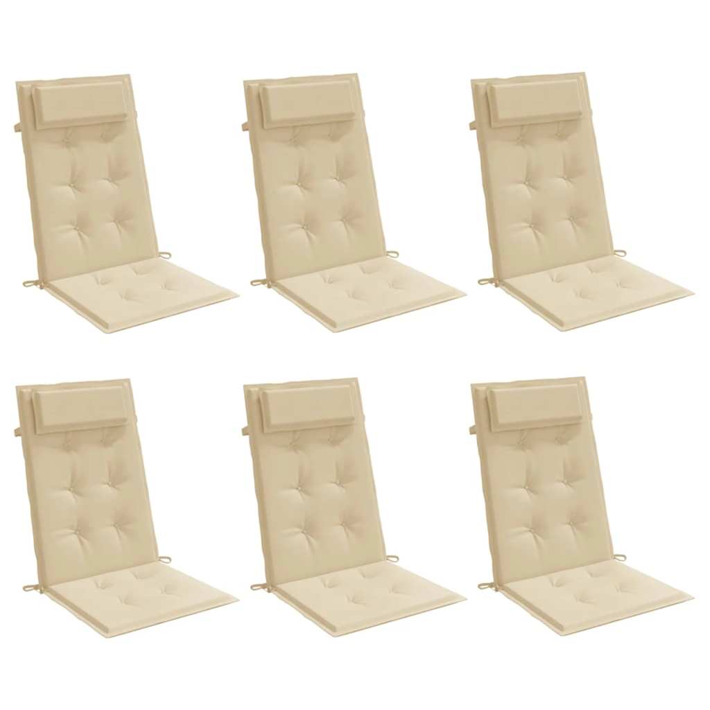 Cuscini per Sedia con Schienale Alto 6 pz Tessuto Oxford