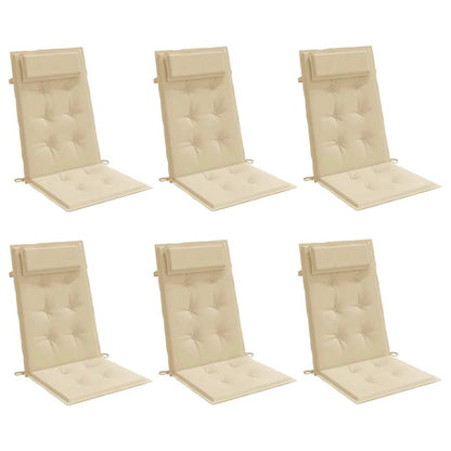 Cuscini per Sedia con Schienale Alto 6 pz Tessuto Oxford