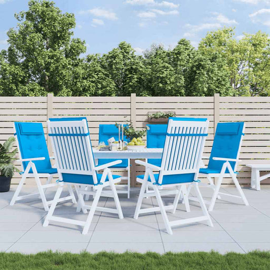 Cuscini Sedia con Schienale Alto 6 pz Blu Chiaro Tessuto Oxford - homemem39