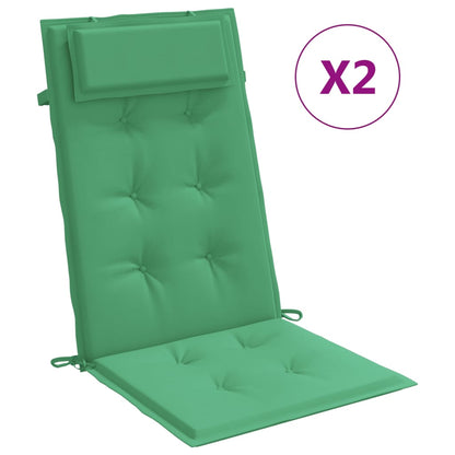 Cuscini per Sedia con Schienale Alto 2 pz Verde Tessuto Oxford - homemem39