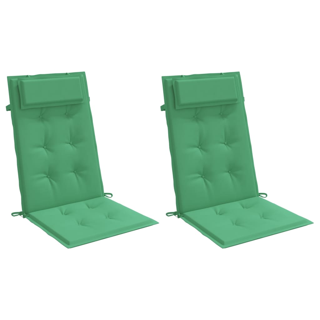 Cuscini per Sedia con Schienale Alto 2 pz Verde Tessuto Oxford - homemem39