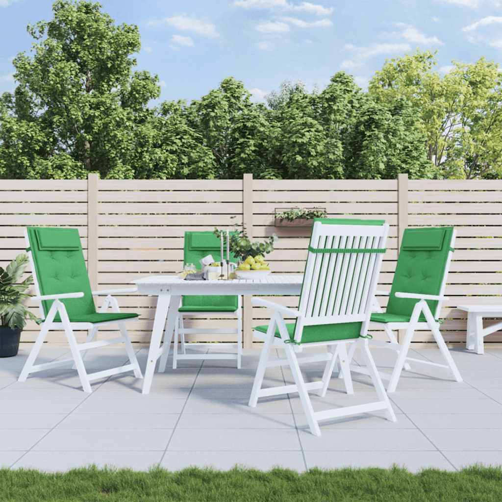 Cuscini per Sedia con Schienale Alto 4 pz Verde Tessuto Oxford - homemem39