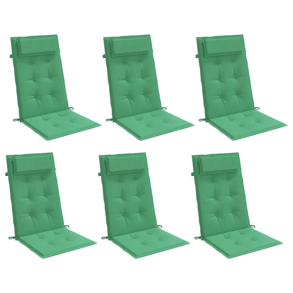 Cuscini per Sedia con Schienale Alto 6 pz Verde Tessuto Oxford - homemem39