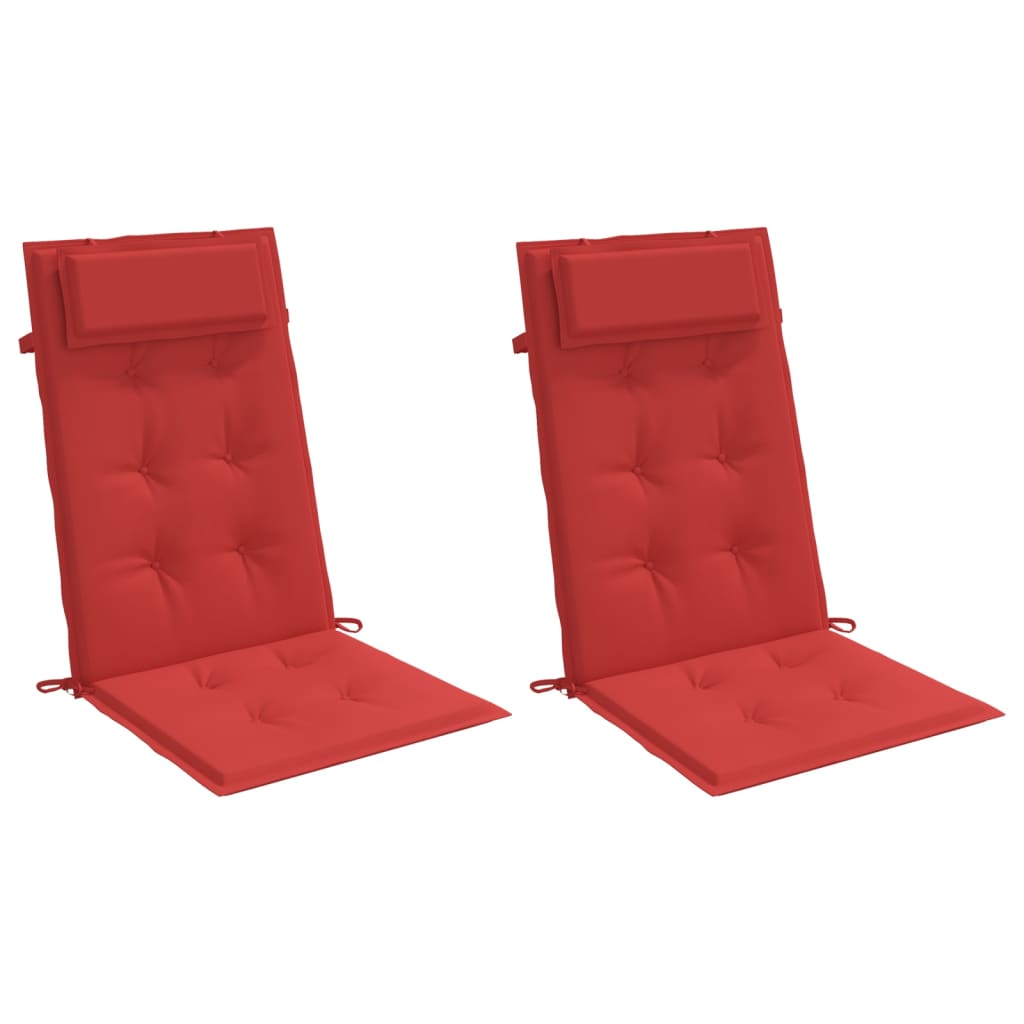 Cuscini per Sedia con Schienale Alto 2 pz Rosso Tessuto Oxford - homemem39