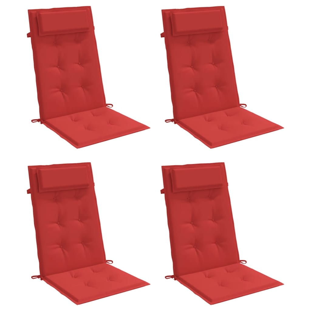 Cuscini per Sedia con Schienale Alto 4 pz Tessuto Oxford