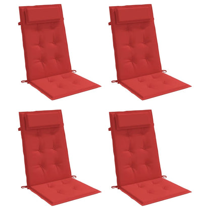 Cuscini per Sedia con Schienale Alto 4 pz Tessuto Oxford
