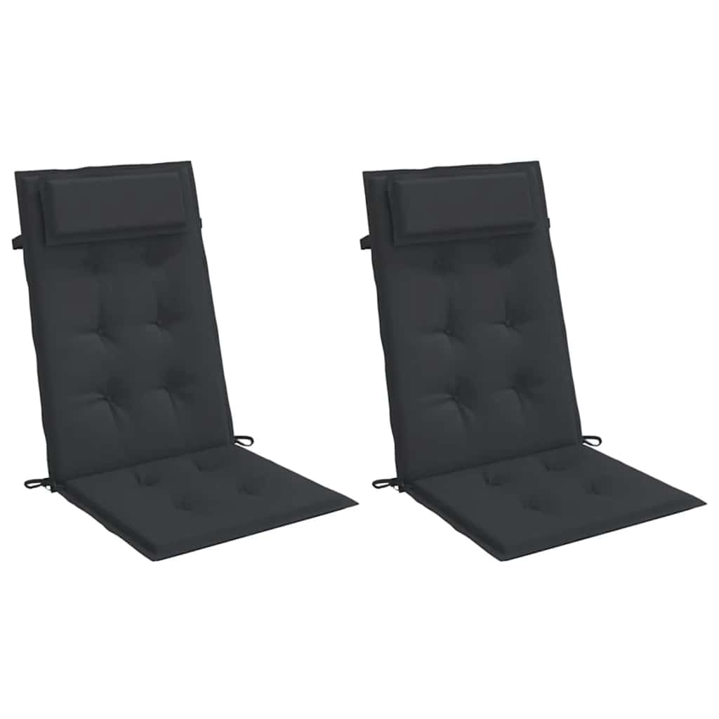 Cuscini per Sedia con Schienale Alto 2pz Tessuto Oxford