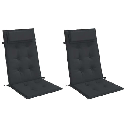 Cuscini per Sedia con Schienale Alto 2pz Tessuto Oxford