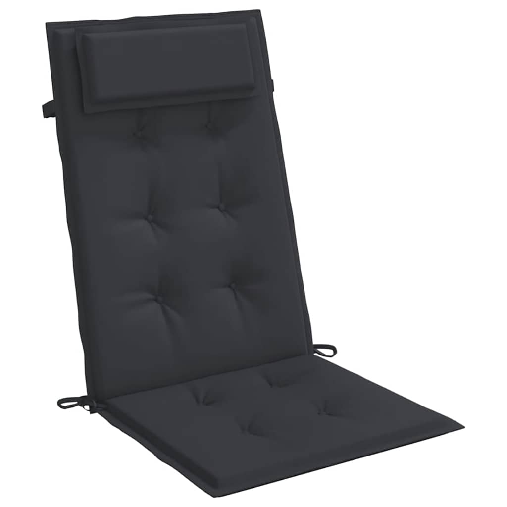Cuscini per Sedia con Schienale Alto 4pz Nero in Tessuto Oxford | homemem39