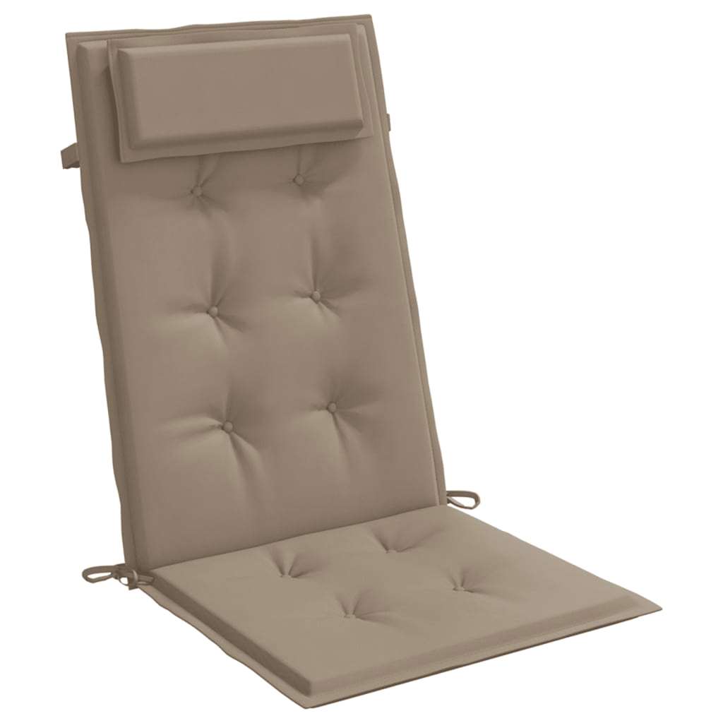 Cuscini per Sedia con Schienale Alto 2pz Tortora Tessuto Oxford | homemem39