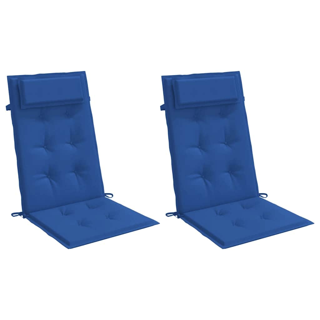 Cuscini Sedia con Schienale Alto 2 pz Blu Reale Tessuto Oxford | homemem39