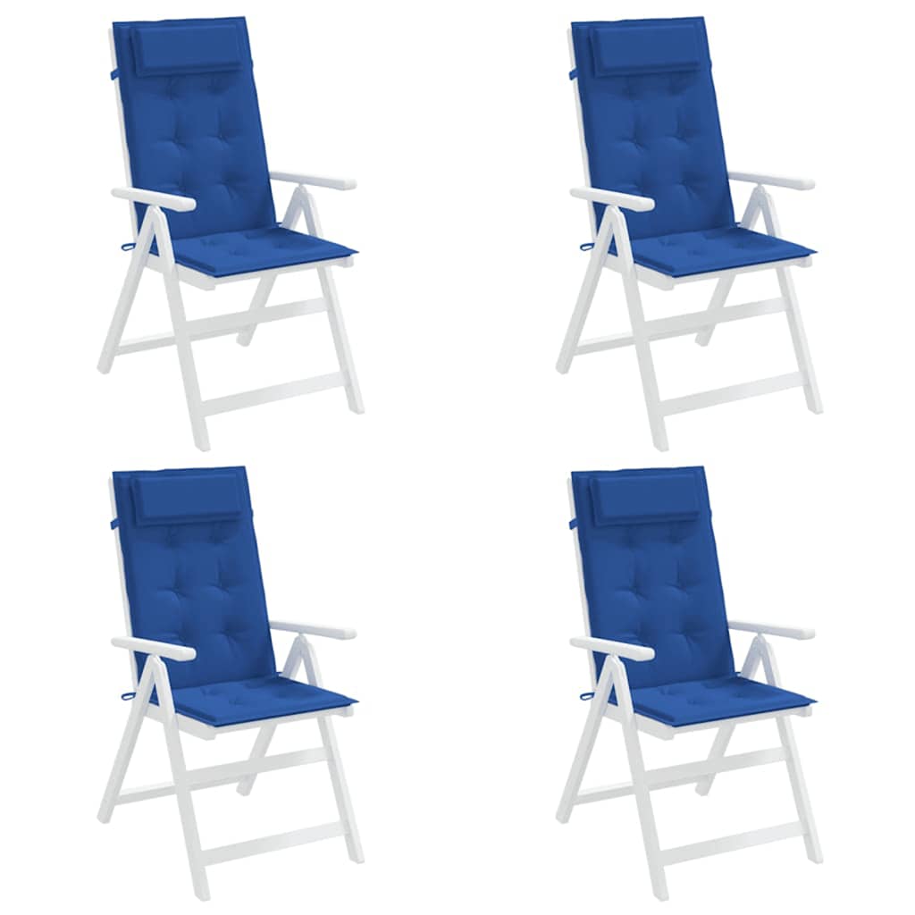 Cuscini Sedia con Schienale Alto 6 pz Blu Reale Tessuto Oxford