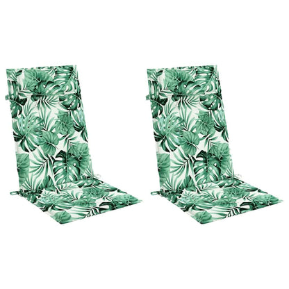 Cuscini Sedia Schienale Alto 2 pz Motivo Foglie Tessuto Oxford | homemem39
