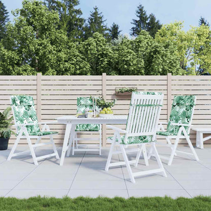 Cuscini Sedia Schienale Alto 4 pz Motivo Foglie Tessuto Oxford | homemem39
