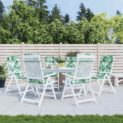 Cuscini Sedia Schienale Alto 6 pz Motivo Foglie Tessuto Oxford | homemem39