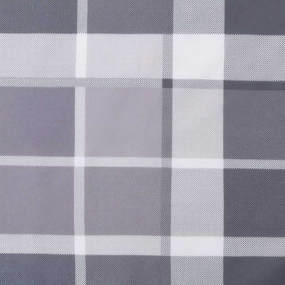Cuscini Sedia Schienale Alto 2pz a Quadri Grigio Tessuto Oxford