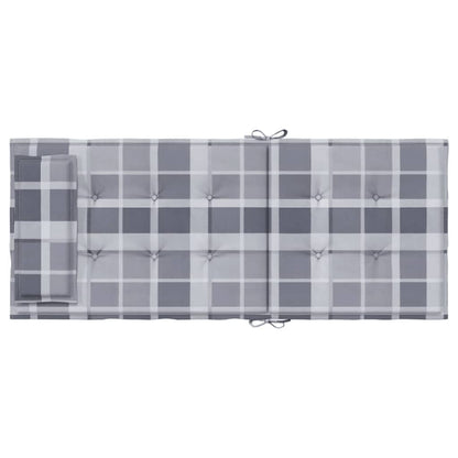 Cuscini Sedia Schienale Alto 4pz a Quadri Grigio Tessuto Oxford | homemem39
