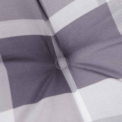 Cuscini Sedia Schienale Alto 4pz a Quadri Grigio Tessuto Oxford