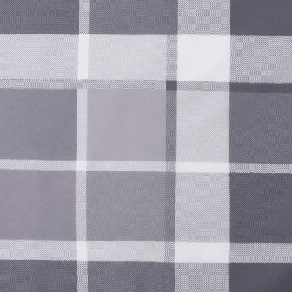 Cuscini Sedia Schienale Alto 4pz a Quadri Grigio Tessuto Oxford