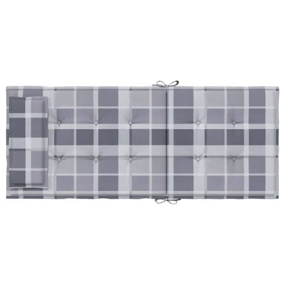 Cuscini Sedia Schienale Alto 6pz a Quadri Grigio Tessuto Oxford | homemem39