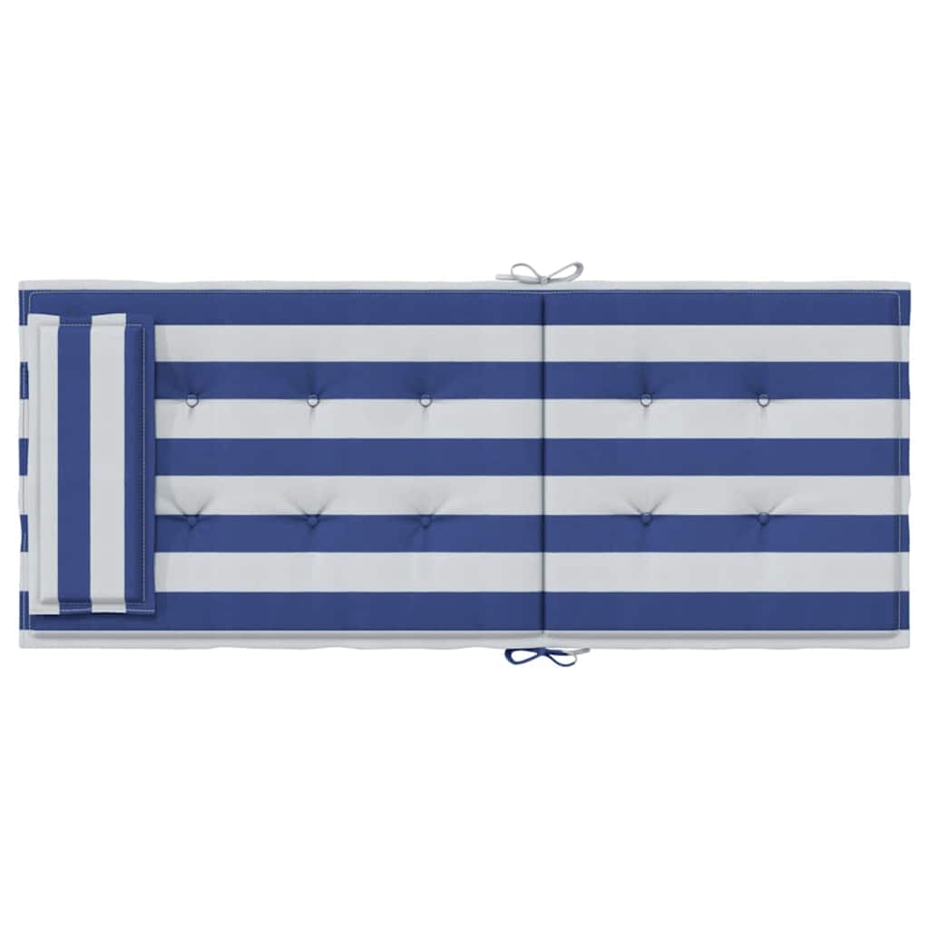 Cuscini Sedia Schienale Alto 6 pz Bianco e Blu Tessuto Oxford - homemem39