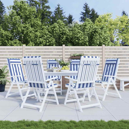 Cuscini Sedia Schienale Alto 6 pz Bianco e Blu Tessuto Oxford - homemem39