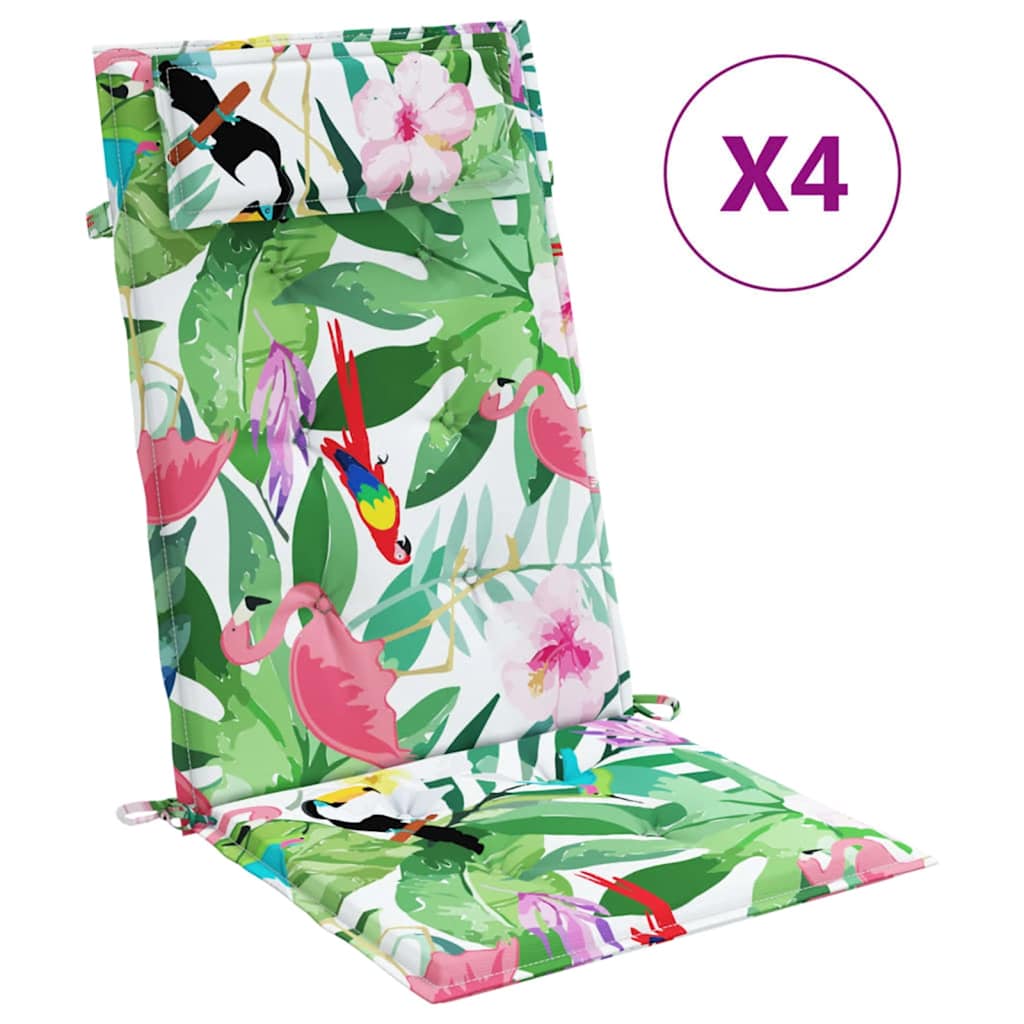 Cuscini per Sedia Schienale Alto 4pz Multicolore Tessuto Oxford | homemem39
