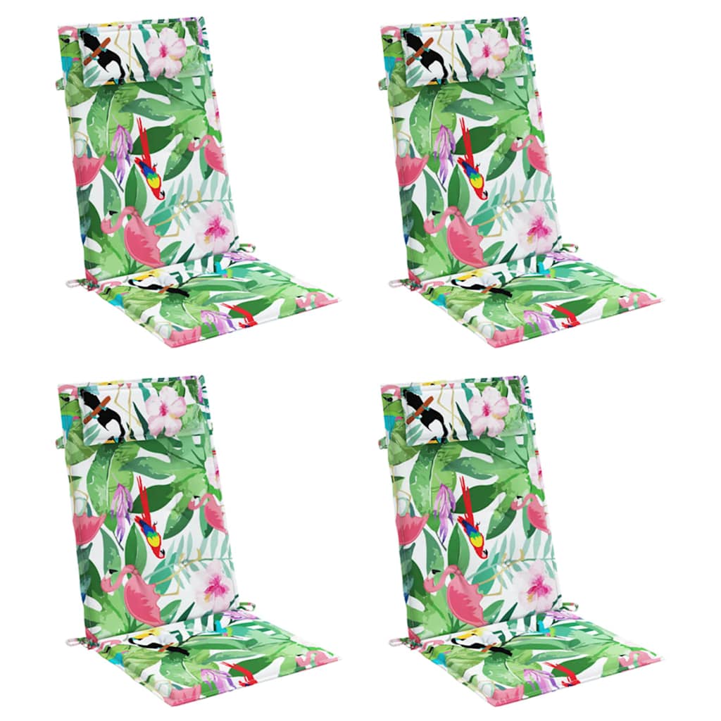 Cuscini per Sedia Schienale Alto 4pz Multicolore Tessuto Oxford | homemem39