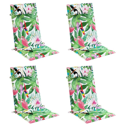 Cuscini per Sedia Schienale Alto 4pz Multicolore Tessuto Oxford