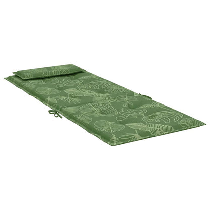 Cuscini Sedia Schienale Alto 4 pz Motivo Foglie Tessuto Oxford