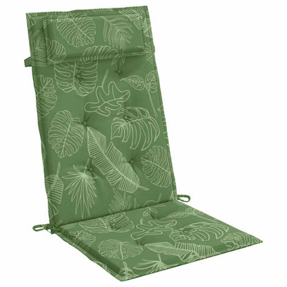 Cuscini Sedia Schienale Alto 6 pz Motivo Foglie Tessuto Oxford | homemem39