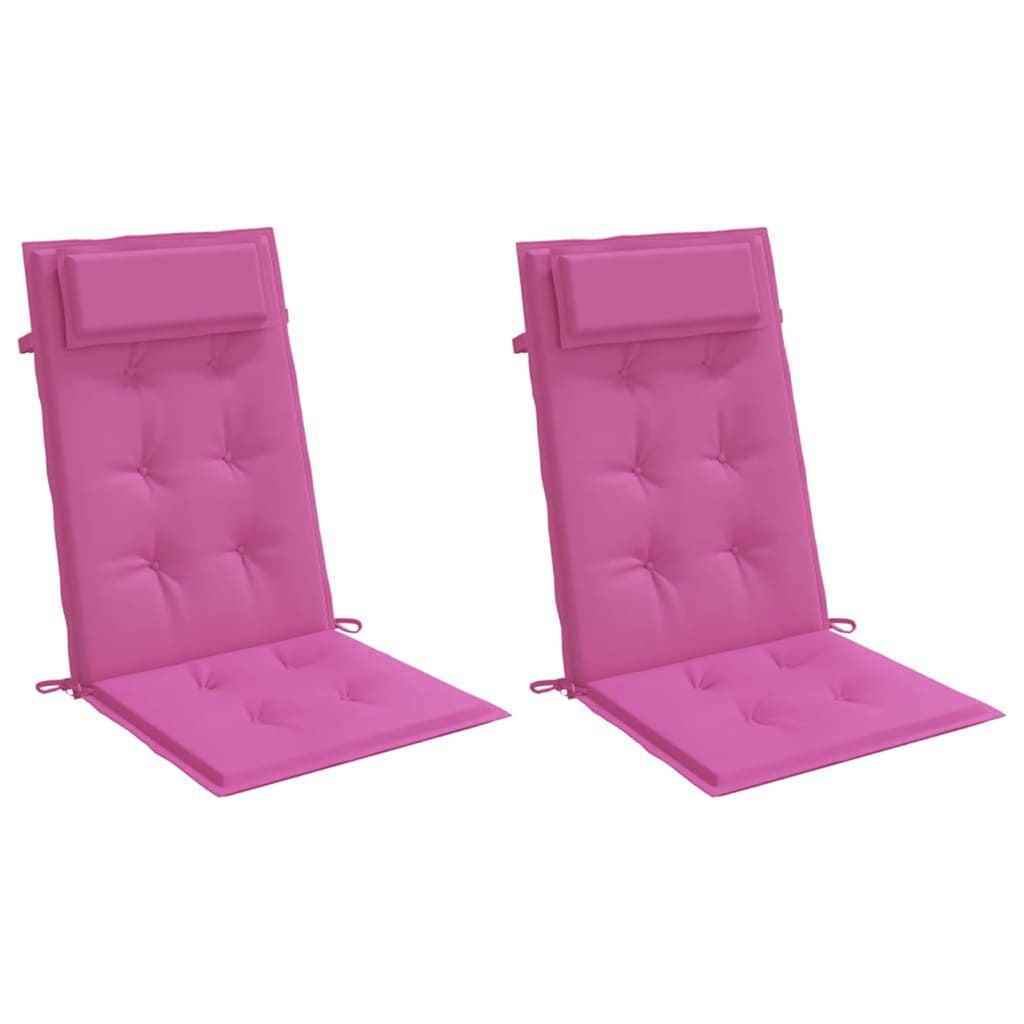 Cuscini per Sedia con Schienale Alto 2pz Rosa in Tessuto Oxford | homemem39