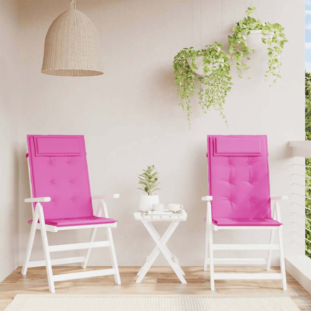 Cuscini per Sedia con Schienale Alto 2pz Rosa in Tessuto Oxford | homemem39