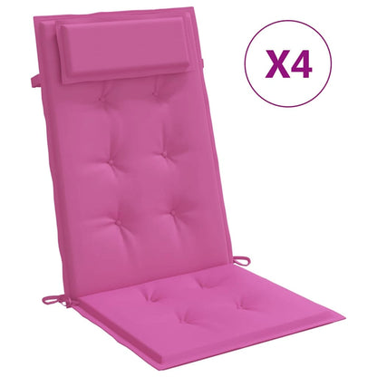 Cuscini per Sedia con Schienale Alto 4pz Rosa in Tessuto Oxford | homemem39