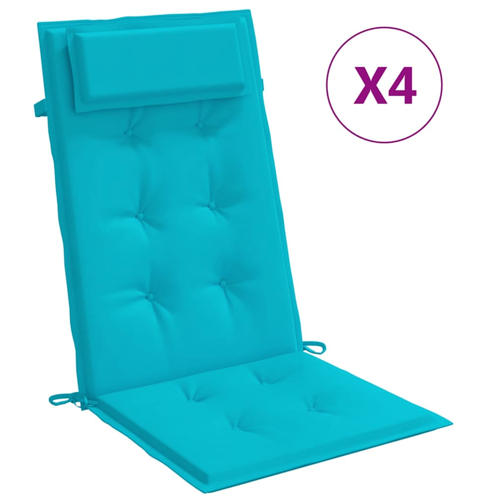 Cuscini per Sedia Schienale Alto 4pz Turchese in Tessuto Oxford | homemem39
