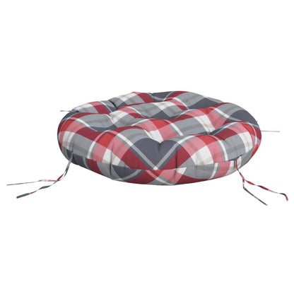Cuscino Rotondo Motivo a Quadri Ø Tessuto Oxford