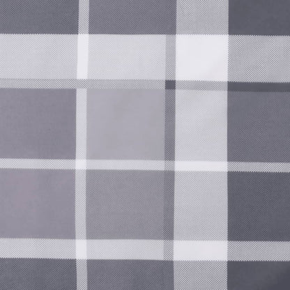 Cuscino Rotondo Grigio Motivo a Quadri Ø 60x11cm Tessuto Oxford