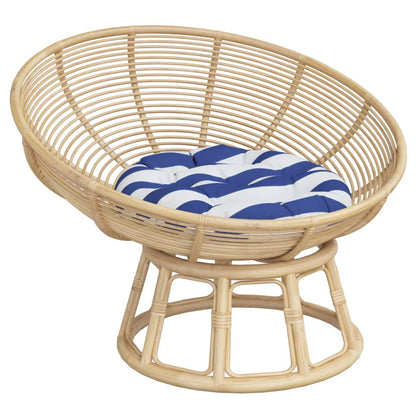 Cuscino Rotondo Righe Blu Bianche Ø 60x11 cm in Tessuto Oxford | homemem39