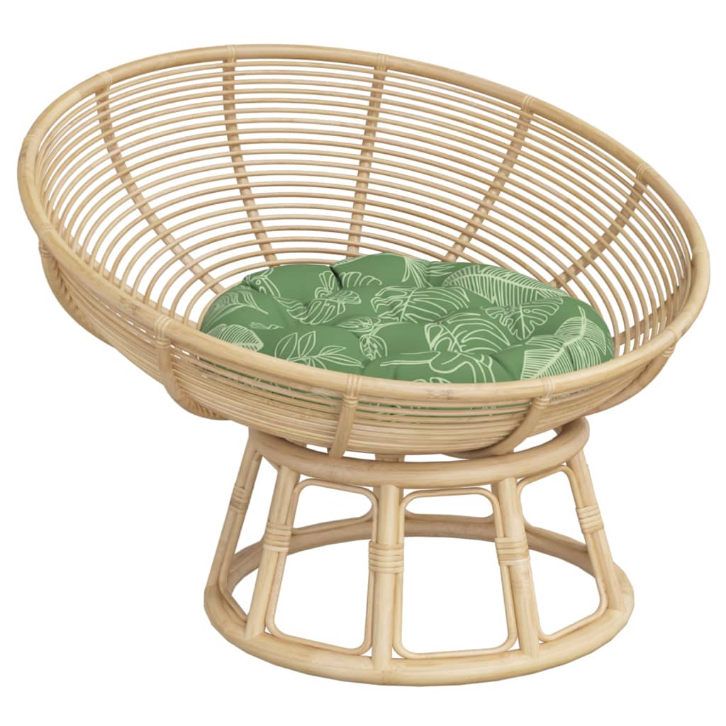 Cuscino Rotondo Motivo a Foglie Ø 60x11 cm in Tessuto Oxford | homemem39