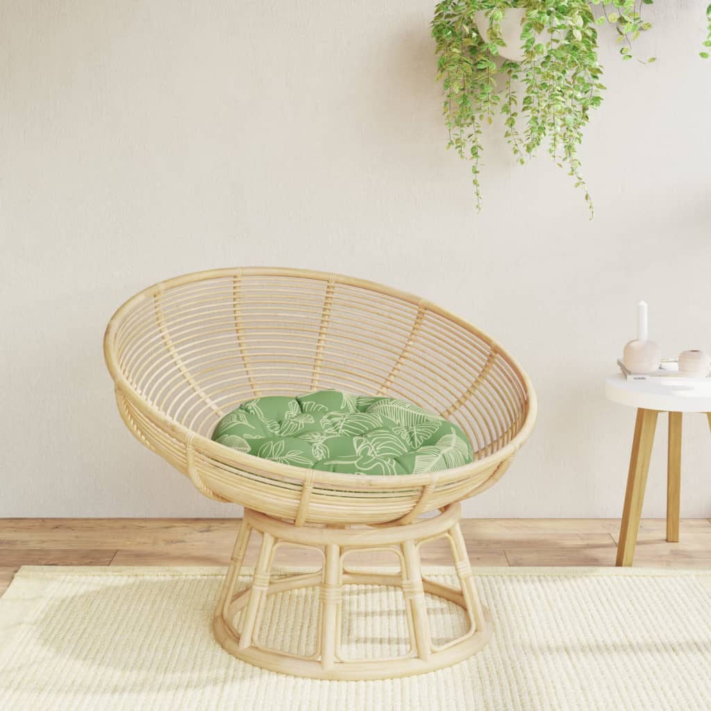 Cuscino Rotondo Motivo a Foglie Ø 60x11 cm in Tessuto Oxford | homemem39