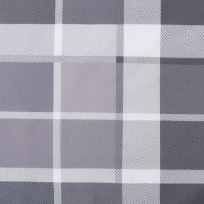 Cuscino Rotondo Grigio Motivo Quadri Ø 100x11 cm Tessuto Oxford