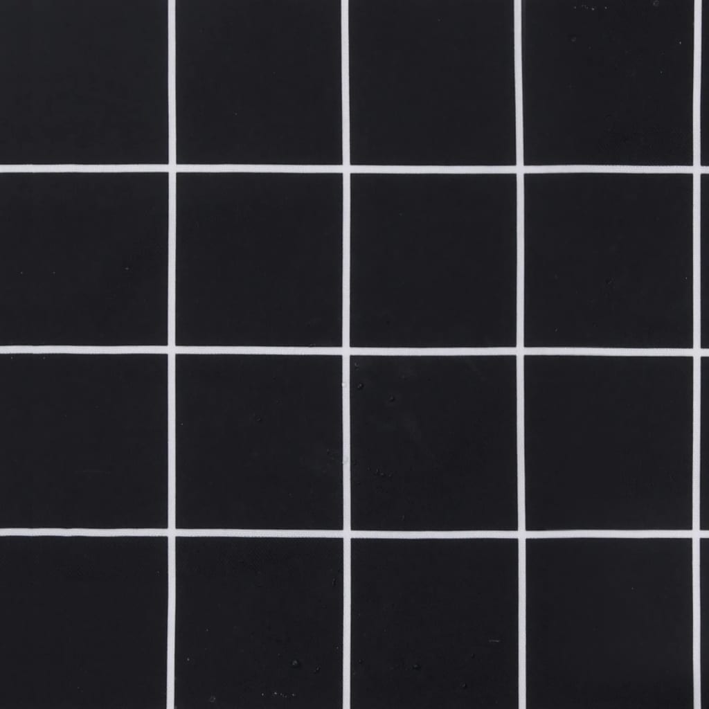 Cuscino Rotondo Nero Motivo a Quadri Ø 100x11 cm Tessuto Oxford