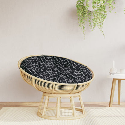 Cuscino Rotondo Nero Motivo a Quadri Ø 100x11 cm Tessuto Oxford | homemem39