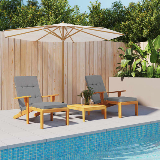 Cuscini per Sedia a Sdraio 2 pz Grigio in Tessuto Oxford - homemem39