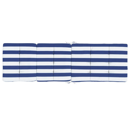 Cuscini Sedia a Sdraio 2pz Strisce Bianche e Blu Tessuto Oxford | homemem39