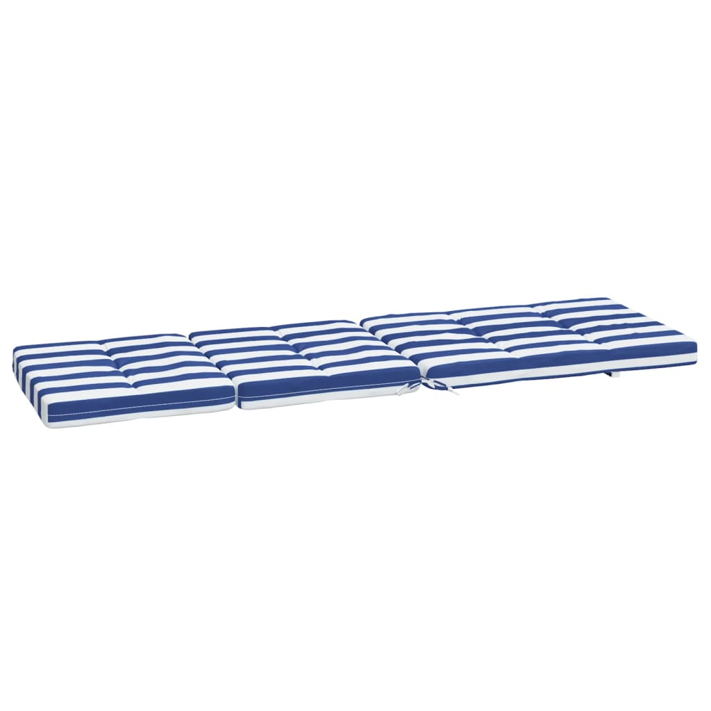 Cuscini Sedia a Sdraio 2pz Strisce Bianche e Blu Tessuto Oxford | homemem39