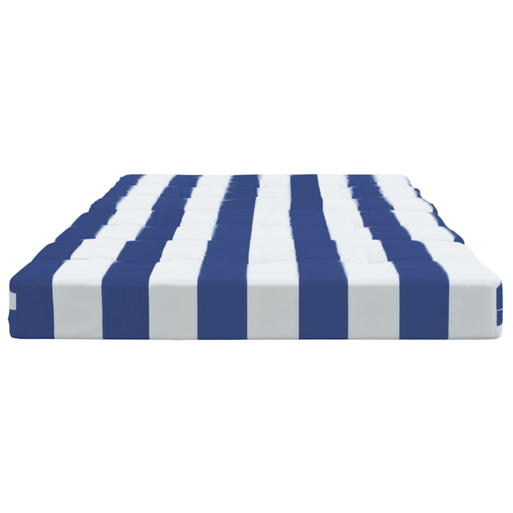 Cuscini Sedia a Sdraio 2pz Strisce Bianche e Blu Tessuto Oxford | homemem39