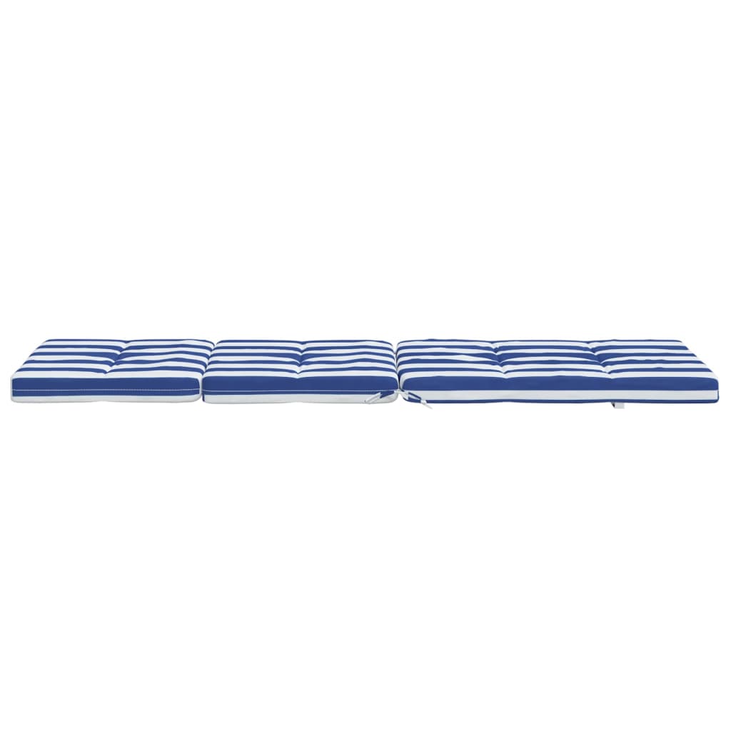 Cuscini Sedia a Sdraio 2pz Strisce Bianche e Blu Tessuto Oxford | homemem39