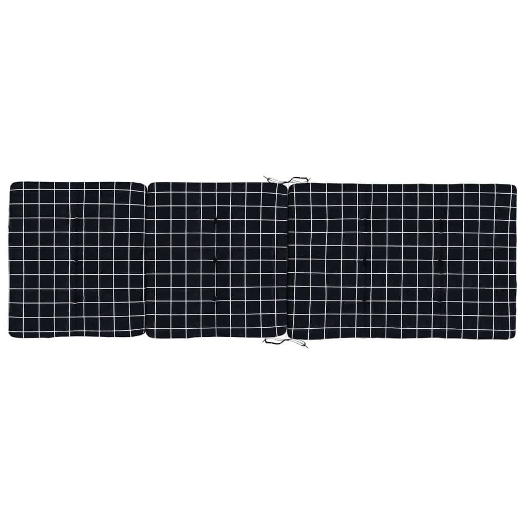 Cuscini Sedia Sdraio 2 pz Motivo Quadri Nero in Tessuto Oxford - homemem39