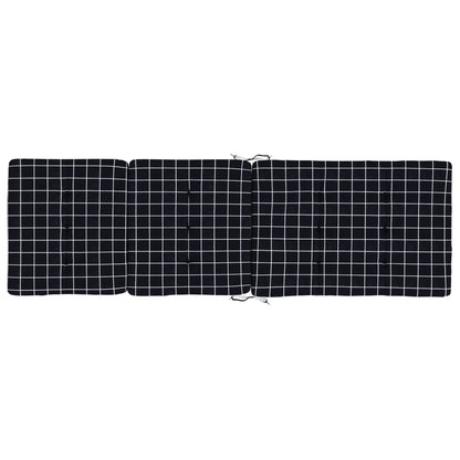 Cuscini Sedia Sdraio 2 pz Motivo Quadri Nero in Tessuto Oxford - homemem39